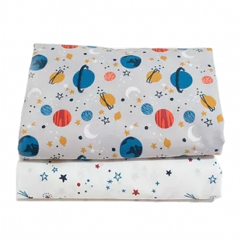 Set 2 cearceafuri patut bumbac organic - Astronaut - Buva