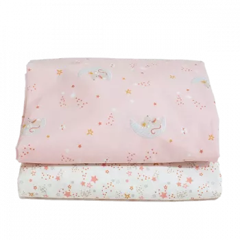 Set 2 cearceafuri patut bumbac organic Mouse in Blush - Buva