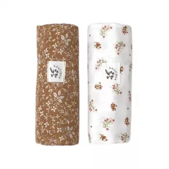 Set 2x paturici muselina Caramel& Flowers - Buva