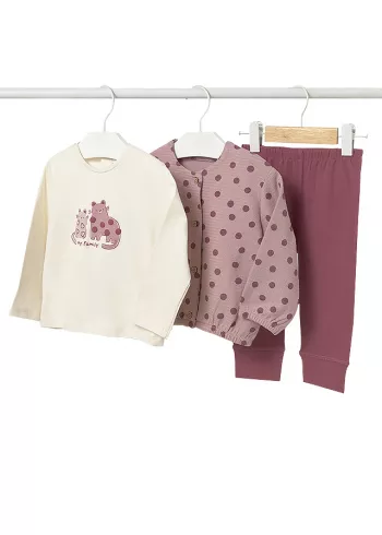 Set 3 piese - Pulover+bluza+colanti - roz - Mayoral 