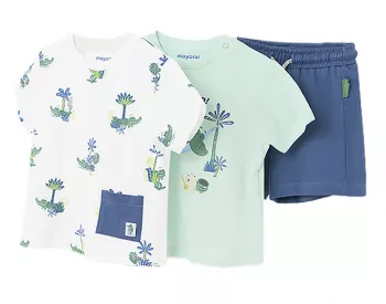 Set 3 piese tropical din Better Cotton, baiat - Mayoral 