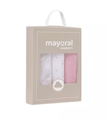 Set cadou - 3 museline iepurasi - roz - Mayoral