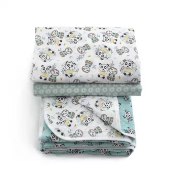 Set cuvertura+ 2 cearceafuri Sloth& Panda 2