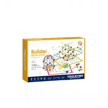 Set de constructie STEAM - Forme 3D ( 140 piese)