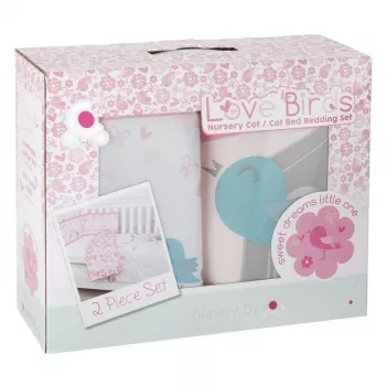 Set de pat 2 piese pentru bebelusi - Comfi-Dreams - Lovebirds - CuddleCo.