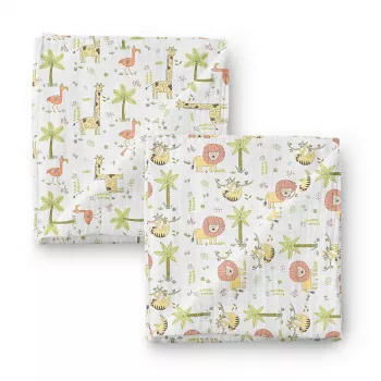 Set paturici/scutece muselina organica Giraffes& Lions