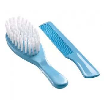 Set perie si pieptan pentru bebelusi - Bleu - Thermobaby