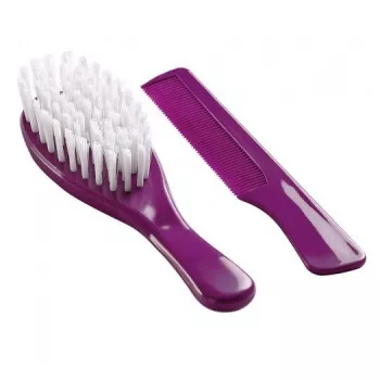Set perie si pieptan pentru bebelusi - Mov - Thermobaby