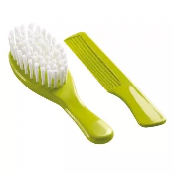 Set perie si pieptan pentru bebelusi - Verde - Thermobaby