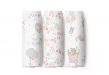Set 3 scutece muselina organica Blushy Blush