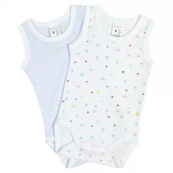 Set 2 Body maiou cu imprimeu Stelute multicolore/linii