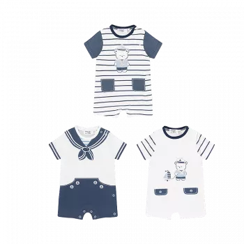 Set 3 salopete scurte (pijamale) marinaresti - Mayoral 
