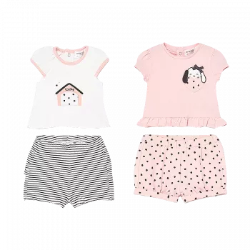 Set 4 piese - Tricou si pantaloni scurti, fete - Mayoral 