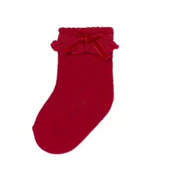 Sosete elegante fundita catifea  - Rosu - Mayoral  