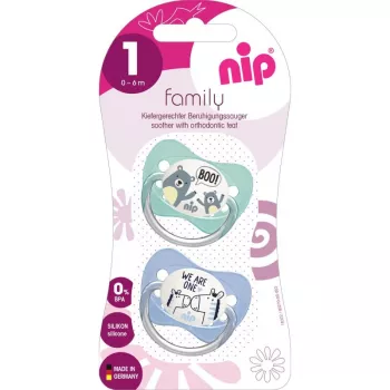 Suzeta Family Silicon marimea 1 (0 - 6 luni), nip 31003 urs/zebra