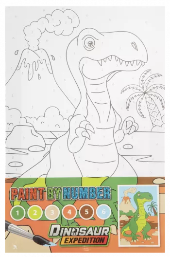 Tablou pictez pe numere - Dinozaur vesel