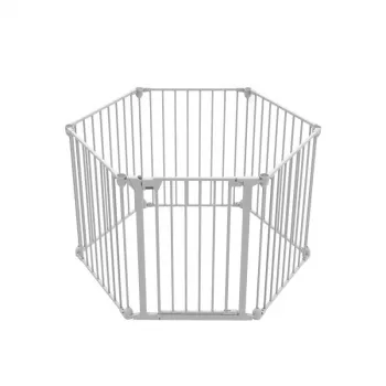 Tarc de joaca hexagonal modular cu saltea Noma, metal alb, N94023