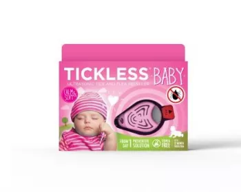 TICKLESS Baby Anticapuse - Repelent ultrasonic anticapuse pentru copii 0-5 ani - culoare roz