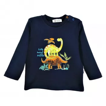 Tricou bleumarin cu maneca lunga Dino Friends