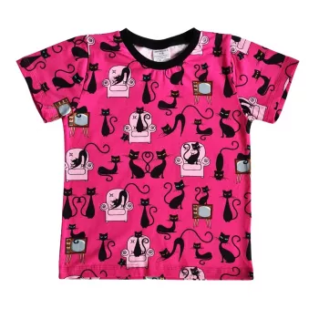 Tricou cu maneca scurta - Pisici pe televizor