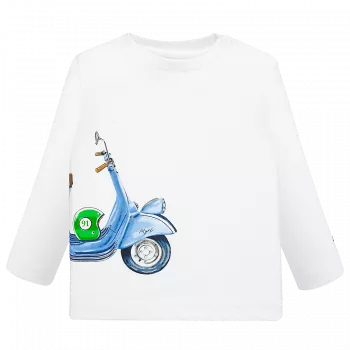 Tricou maneca lunga - Motocicleta - Alb - Mayoral 
