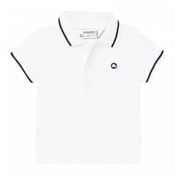 Tricou polo clasic cu maneca scurta - Alb/Bleumarin - Mayoral