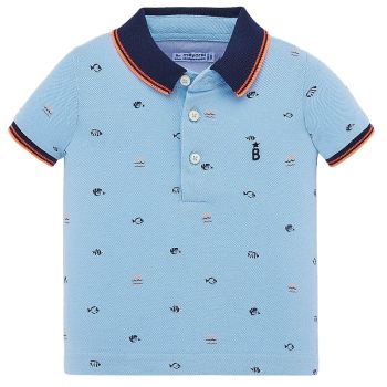 Tricou polo clasic cu maneca scurta si imprimeu - Bleu - Mayoral