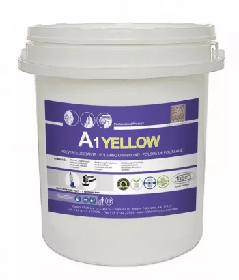 A1 Yellow Pudră de lustruit cu efect natural pentru marmură, calcar, travertin și aglomerate de marmură, 5kg, FABER