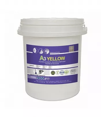 A3 Yellow Pulbere umedă de lustruit cu finisaj vitros pentru marmură, calcar, travertin și aglomerate de marmură, 5kg, FABER