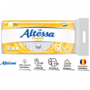ALTESSA MUSETEL HARTIE IGIENICA 3 STR. 10 ROLE/SET