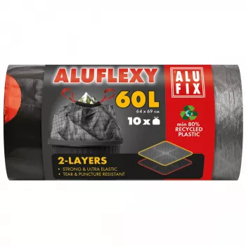 ALUFIX SACI 60LT 10BUC LDPE 64X69CM NEGRU FLEXY MSZ60ALUFLEXYUNI