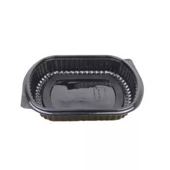 CASEROLA OVALA PP NEAGRA 1 COMP. CU CAPAC 100 BUC