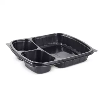 CASEROLA OVALA PP NEAGRA 3 COMP. CU CAPAC 100 BUC