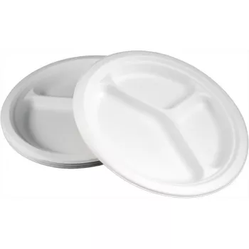 FARFURII BIO ROTUNDE 26 CM 3 COMPARTIMENTE 50 SET
