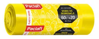 PACLAN SACI MENAJERI COLECTARE SELECTIVA 60 L 20 BUC/SET - GALBEN