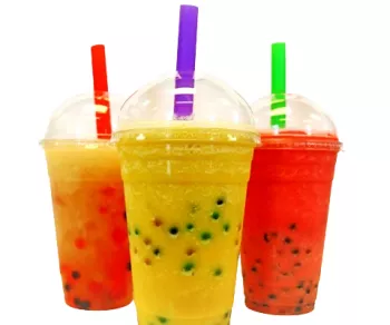 PAIE BUBBLE TEA 210x12 MM COLORATE 250 BUC/SET AMBALATE INDIVIDUAL