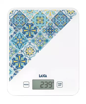 Cantar electronic de bucatarie Laica KS5013, 10 kg, albastru, design mediteraneean