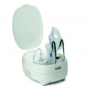 NOU: Aparat de aerosoli Laica NE2015, compartiment accesorii, cu piston, copii si adulti