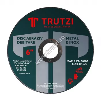 Discuri și freze - 9515013 DISC ABRAZIV DEBITARE METAL 150X1.3X22.2MM, trutzi.ro