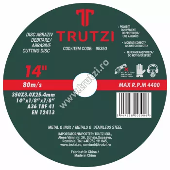 Discuri și freze - 95350 DISC ABRAZIV DEBITARE METAL 350X3.0X25.4MM, trutzi.ro