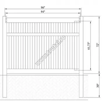 Porți și garduri din PVC - 15801 PANOU GARD PVC MODEL PRIVACY SI ZABRELE, 1820*2440, ALB, trutzi.ro