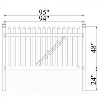 Porți și garduri din PVC - 15820 PANOU GARD PVC MODEL ZEBRA, 1220*2440MM, ALB, trutzi.ro