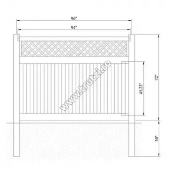 Porți și garduri din PVC - 15805 PANOU GARD PVC MODEL ZEBRA SI ZABRELE, 1820*2440, ALB, trutzi.ro
