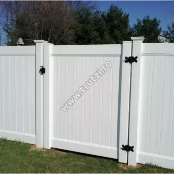 Porți și garduri din PVC - 15830 POARTA PIETONALA PVC MODEL PRIVACY, 1820*1200MM, ALB, trutzi.ro