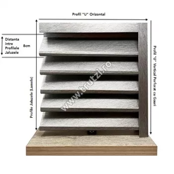 Garduri din sipcă metalică, stâlpi și accesorii - 2932378 PROFIL U ORIZONTAL IMITATIE LEMN NUC DUBLU, trutzi.ro