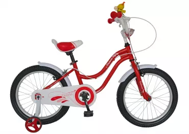 Bicicleta copii 16" VELORS V1602A, cadru otel, culoare rosu/alb, roti ajutatoare, varsta 4-6 ani - RESIGILATA