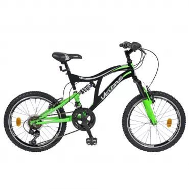 Bicicleta copii MTB-FS  20" VELORS V2069B, cadru otel, culoare negru / verde, varsta 7-10 ani - RESIGILATA