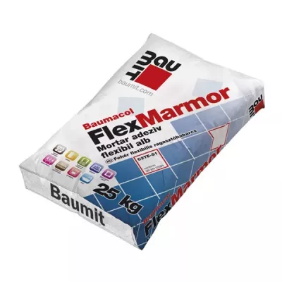 Baumit Baumacol FlexMarmor  flexibil superior alb pentru marmura si piatra naturala , interior / exterior 25 kg