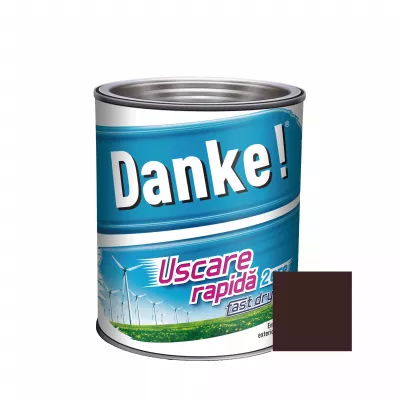 Vopsea alchidica pentru lemn / metal, Danke, interior / exterior, maro ciocolatiu, 0.75 L