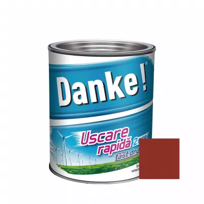 Vopsea alchidica pentru lemn / metal, Danke, interior / exterior, rosu inchis, 0.75 L